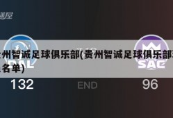 贵州智诚足球俱乐部(贵州智诚足球俱乐部球员名单)